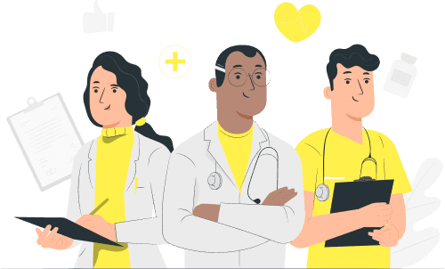 Imagem representativa de pacientes e dentistas